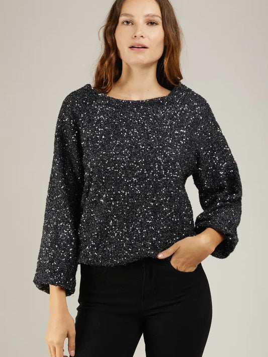Glass Sequin Top with Tie Back Detail