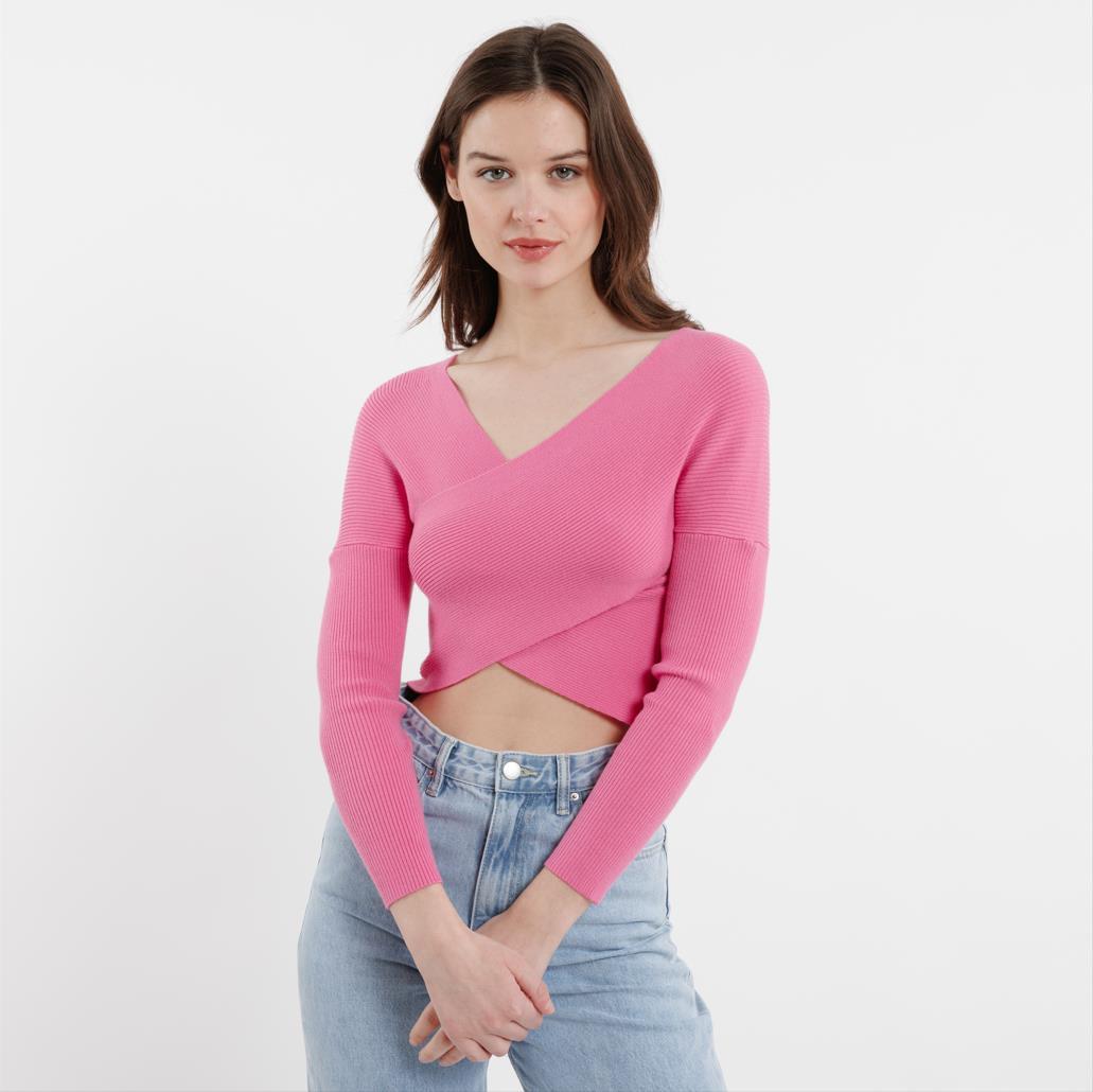 Pink crossover top
