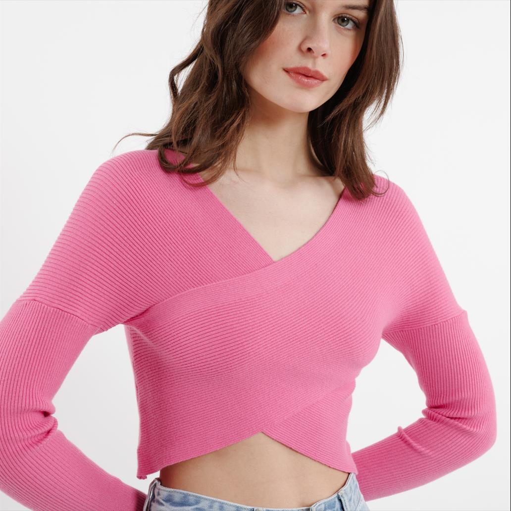 Pink crossover top